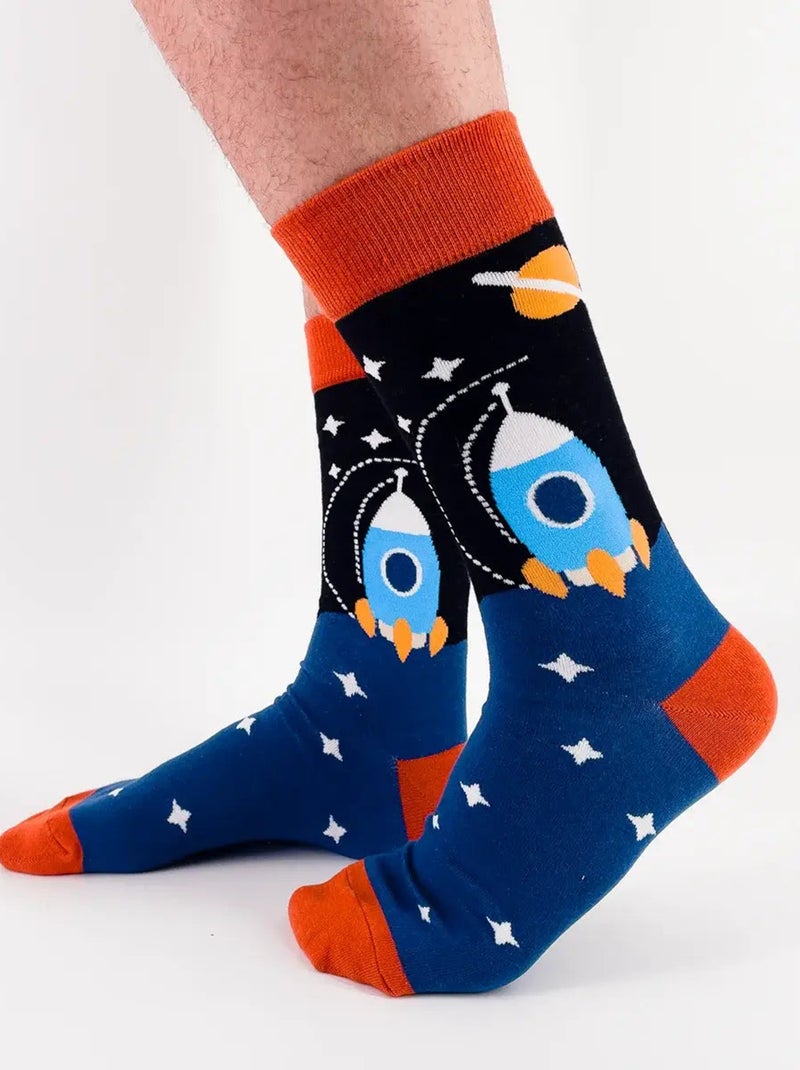 Chaussettes Homme Hautes Espace Noir - Kiabi