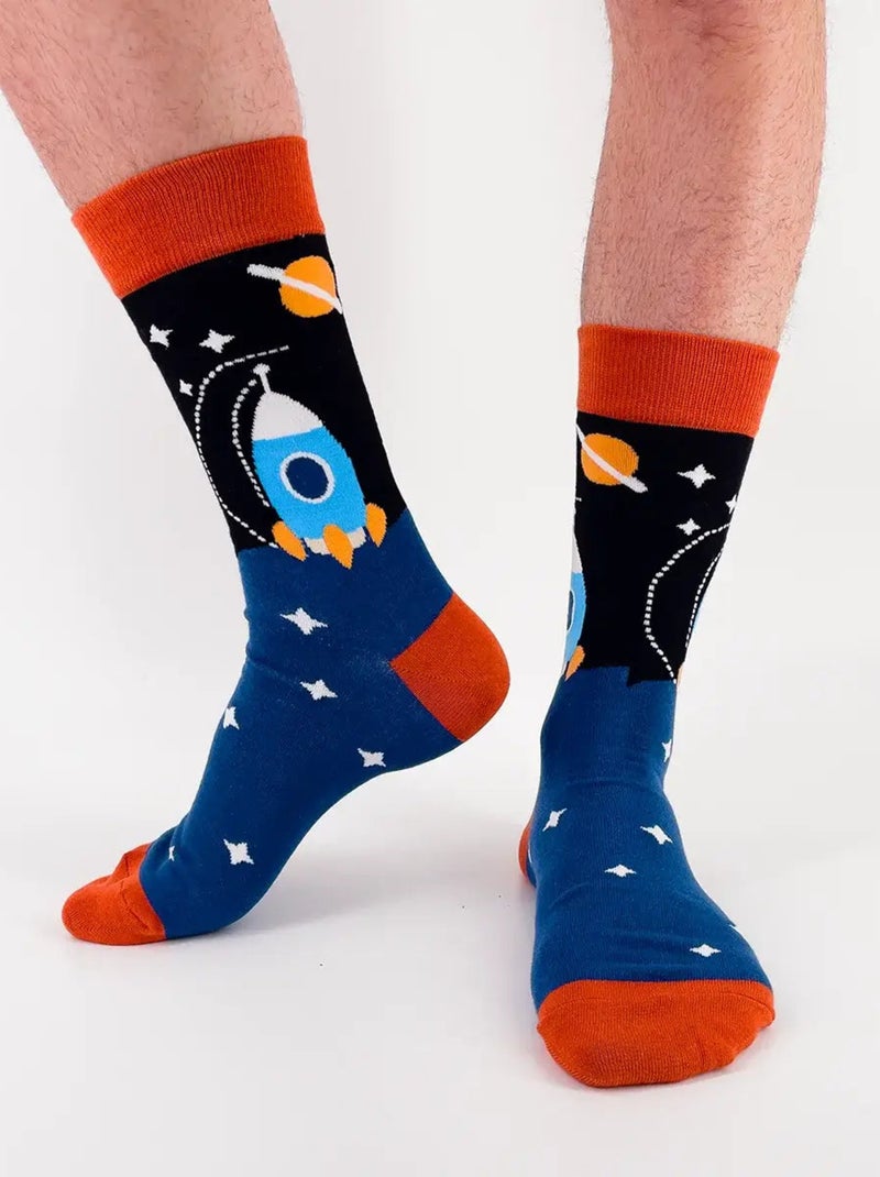 Chaussettes Homme Hautes Espace Noir - Kiabi