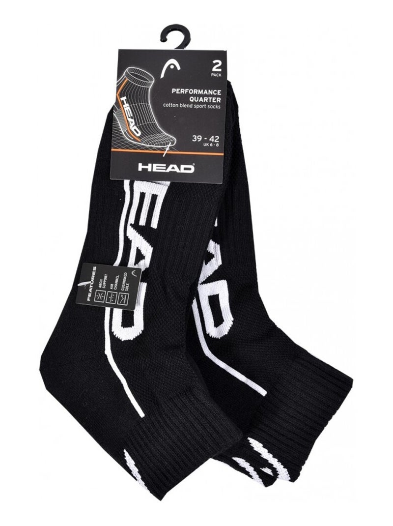 Chaussettes homme HEAD SPORT ET PERFORMANCE- Pack de 4 Noir Blanc - Kiabi