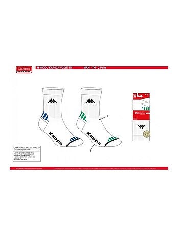 Chaussettes Homme KAPPA CREW SPORT - Pack de 6