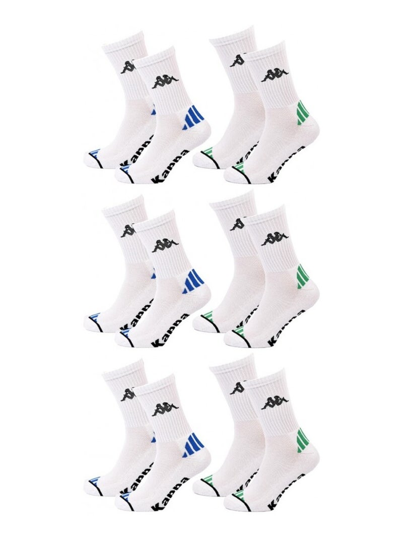 Chaussettes Homme KAPPA CREW SPORT - Pack de 6 Blanc - Kiabi