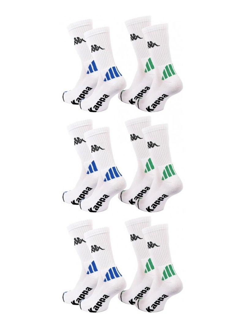 Chaussettes Homme KAPPA CREW SPORT - Pack de 6 Blanc - Kiabi