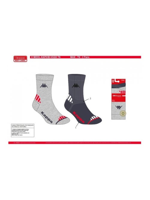 Chaussettes Homme KAPPA CREW SPORT - Pack de 6 - Kiabi
