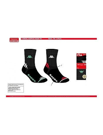 Chaussettes Homme KAPPA CREW SPORT - Pack de 6