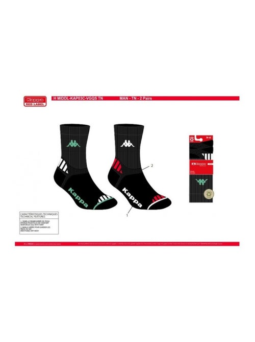 Chaussettes Homme KAPPA CREW SPORT - Pack de 6 - Kiabi