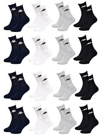 Chaussettes homme KAPPA Modèle Tennis -Assortiment modèles photos selon arrivages- - Pack de 12