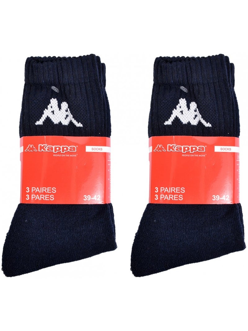 Chaussettes homme KAPPA Modèle Tennis -Assortiment modèles photos selon arrivages- - Pack de 6 Bleu marine - Kiabi