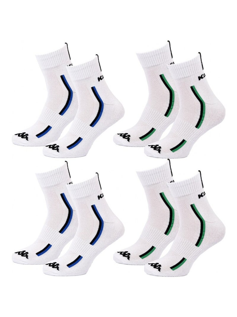 Chaussettes Homme KAPPA QUARTER SPORT - Pack de 4 Blanc - Kiabi