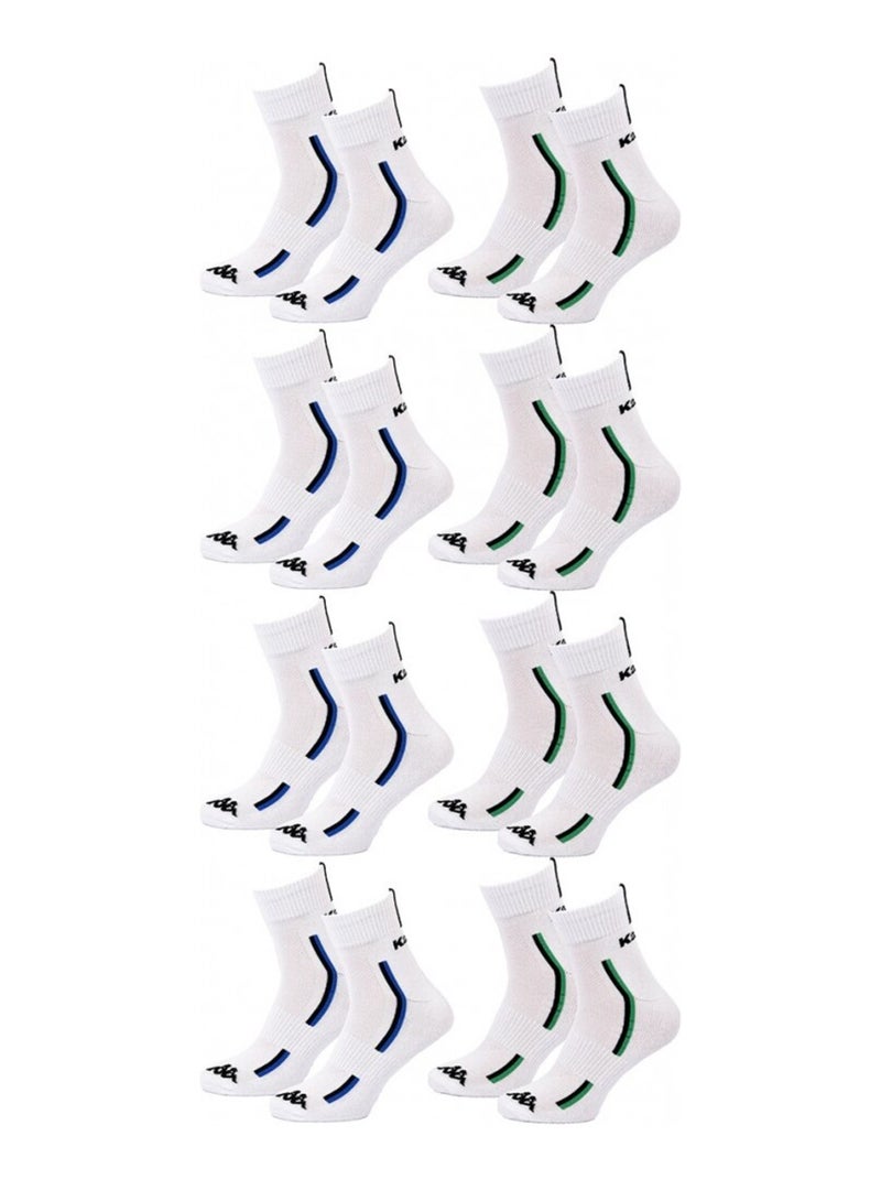 Chaussettes Homme KAPPA QUARTER SPORT - Pack de 8 Blanc - Kiabi