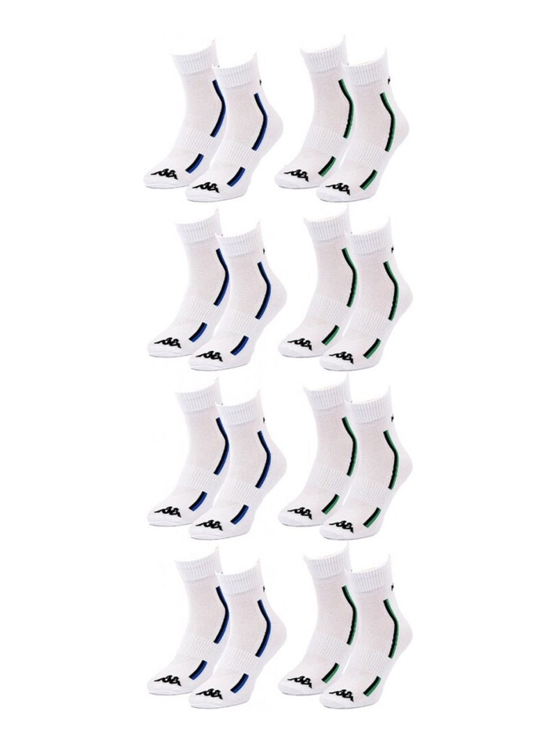 Chaussettes Homme KAPPA QUARTER SPORT - Pack de 8 Blanc - Kiabi