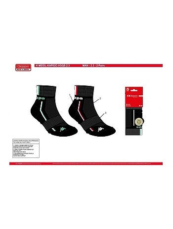 Chaussettes Homme KAPPA QUARTER SPORT - Pack de 8
