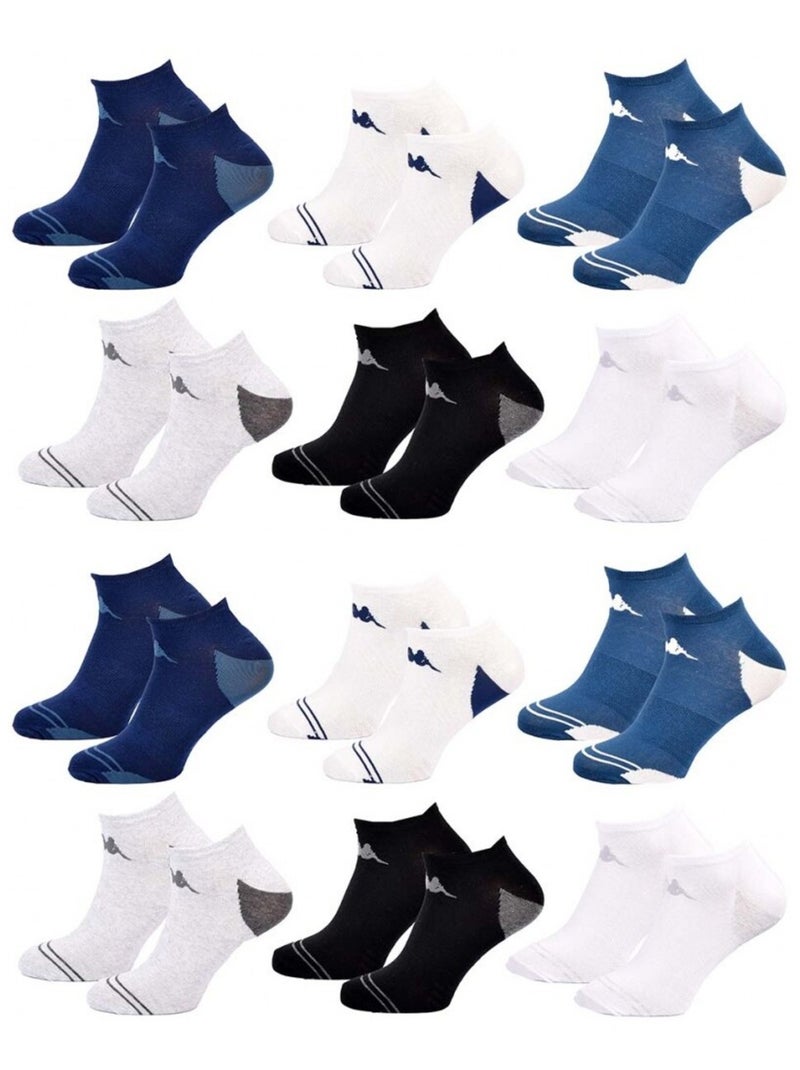 Chaussettes Homme KAPPA SNEAKER - Pack de 12 Blanc Bleu marine Noir - Kiabi