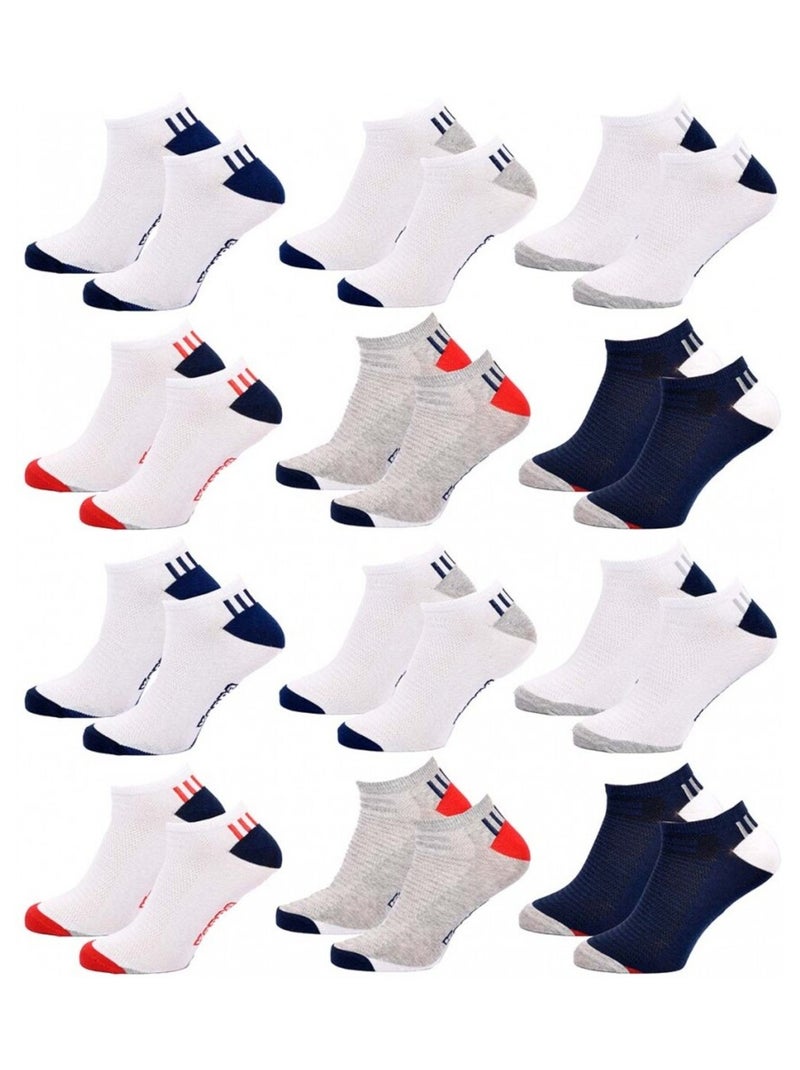 Chaussettes Homme KAPPA SNEAKER - Pack de 12 Blanc Multicolore Bleu - Kiabi