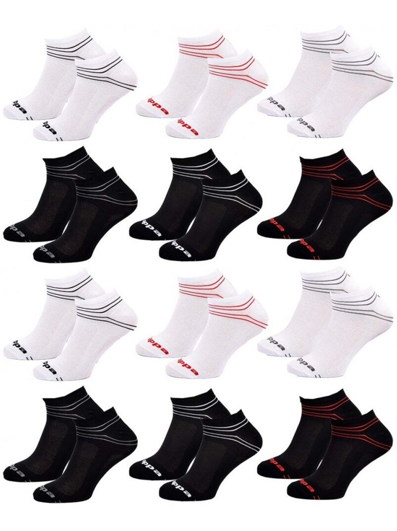 Chaussettes Homme KAPPA SNEAKER - Pack de 12 Blanc Noir Blanc - Kiabi