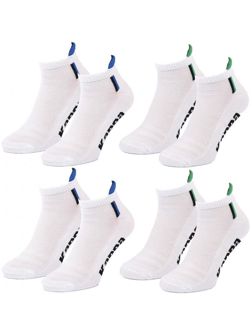 Chaussettes Homme KAPPA SNEAKER SPORT - Pack de 4 Blanc - Kiabi