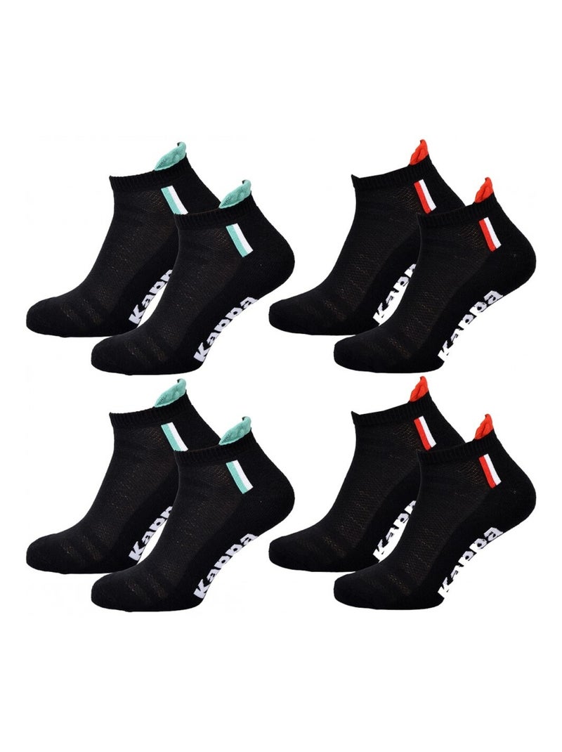 Chaussettes Homme KAPPA SNEAKER SPORT - Pack de 4 Noir - Kiabi