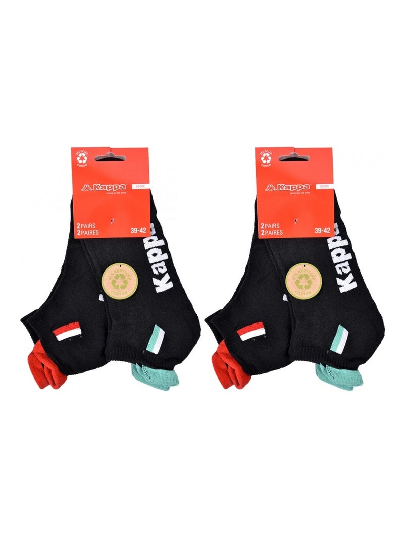 Chaussettes Homme KAPPA SNEAKER SPORT - Pack de 4 Noir - Kiabi