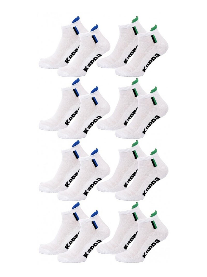 Chaussettes Homme KAPPA SNEAKER SPORT - Pack de 8 Blanc - Kiabi