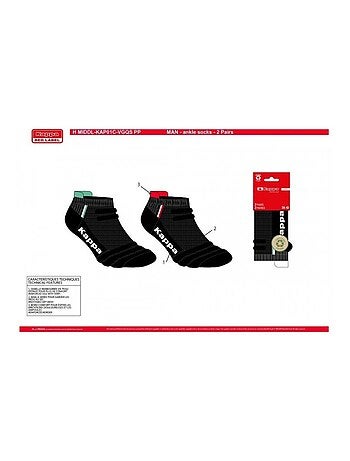 Chaussettes Homme KAPPA SNEAKER SPORT - Pack de 8