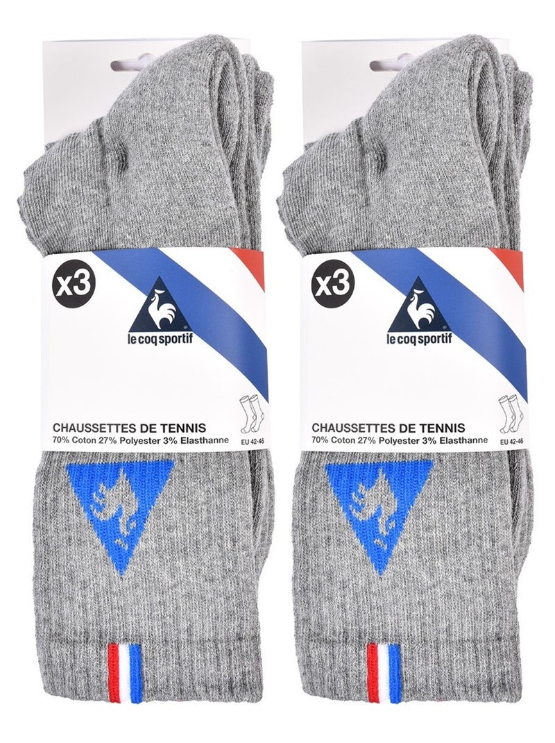 Chaussettes Homme LE COQ SPORTIF Pack de 6 Gris - Kiabi