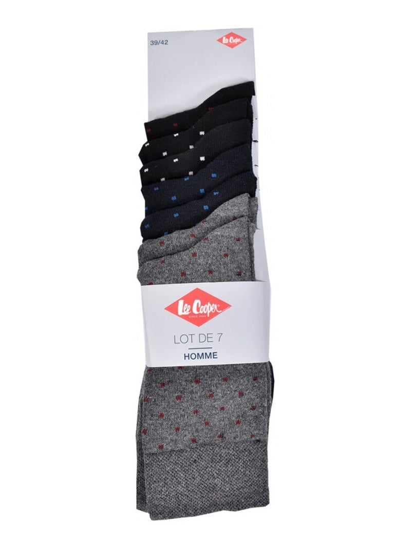 Chaussettes homme LEE COOPER  - Pack de 7 Noir Gris - Kiabi