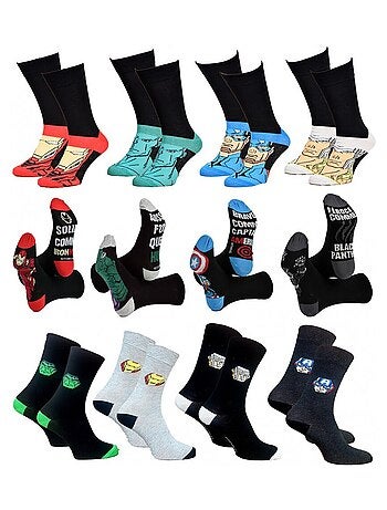 Chaussettes HOMME Licence PACK DE 12 paires Avengers