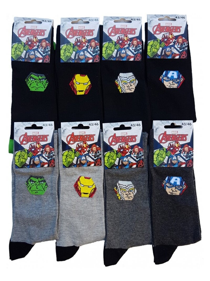 Chaussettes HOMME Licence PACK DE 12 paires Avengers Noir Multicolore Noir - Kiabi