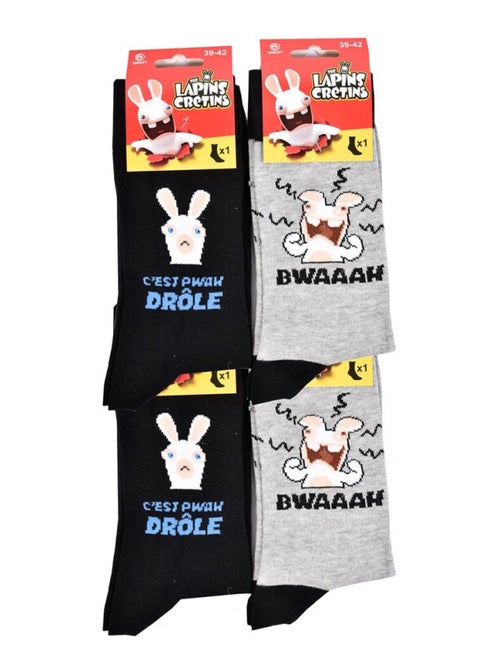 Chaussettes HOMME Licence PACK DE 12 paires Lapins crétins - Kiabi Chaussettes HOMME Licence PACK DE 12 paires Lapins crétins - Kiabi