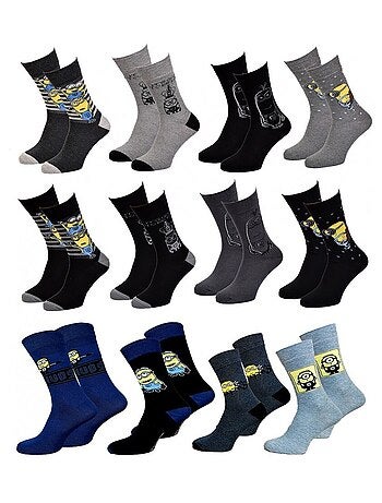 Chaussettes HOMME Licence PACK DE 12 paires Minions