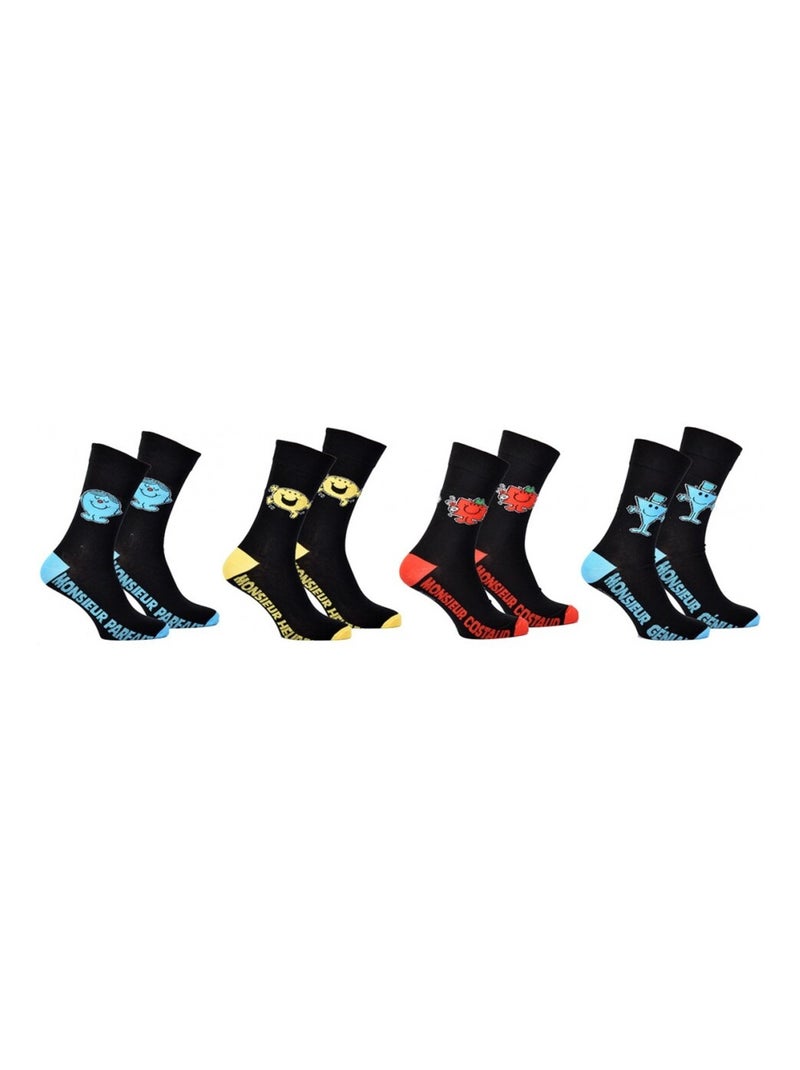 Chaussettes HOMME Licence PACK DE 12 paires Monsieur Madame Noir Multicolore Noir - Kiabi