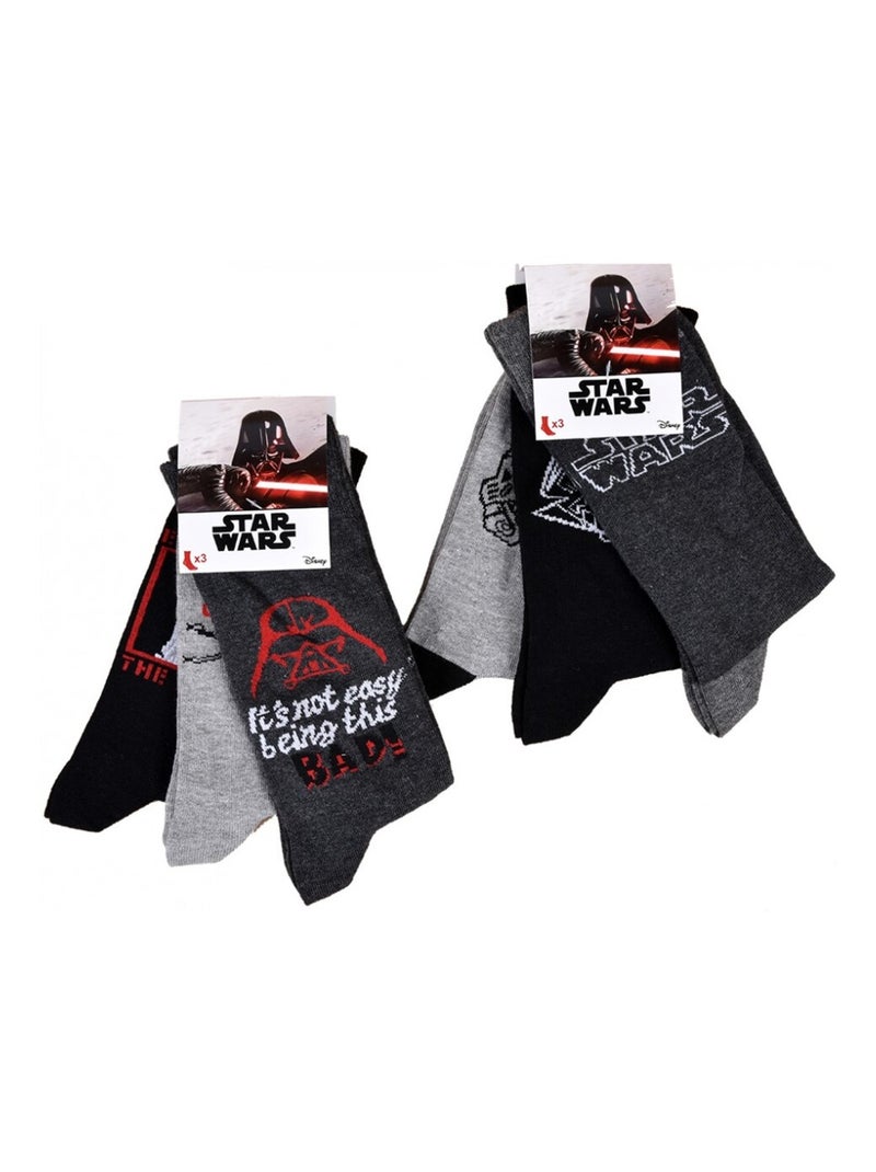 Chaussettes HOMME Licence PACK DE 12 paires Star Wars Noir Multicolore Gris - Kiabi