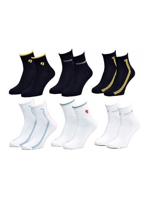 Chaussettes homme LONGBOARD Socquettes Tiges 2 tiers - Pack de 6 - Kiabi