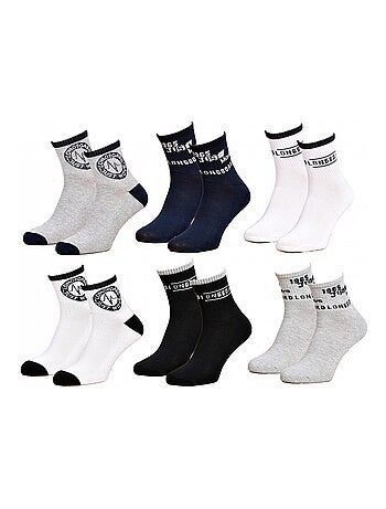 Chaussettes homme LONGBOARD Socquettes Tiges 2 tiers - Pack de 6