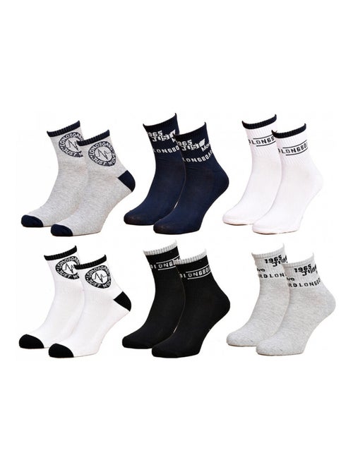 Chaussettes homme LONGBOARD Socquettes Tiges 2 tiers - Pack de 6 - Kiabi