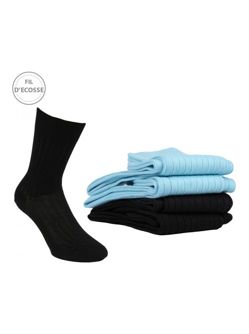 Chaussettes Homme Lot de 4 Fil d'Ecosse - Kiabi