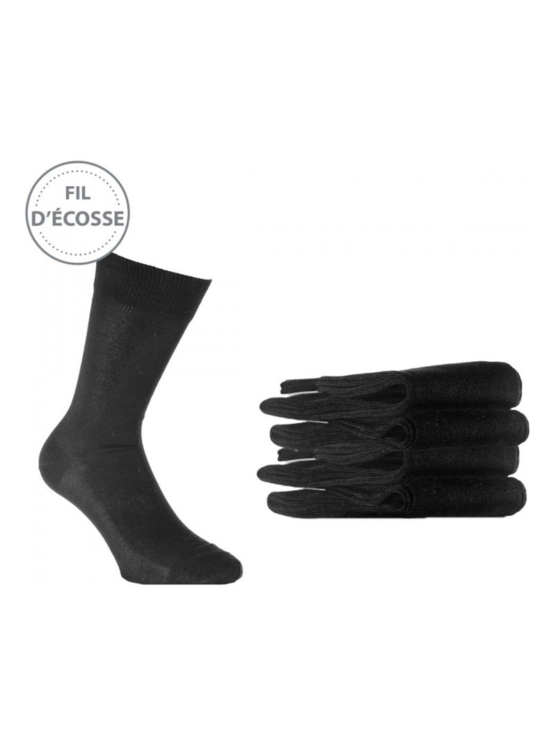 Chaussettes Homme Lot de 6 Fil d'Ecosse Noir - Kiabi