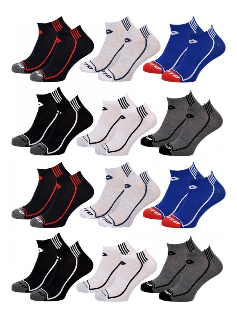 Chaussettes Homme LOTTO - Pack de 12 Blanc Bleu marine Noir - Kiabi