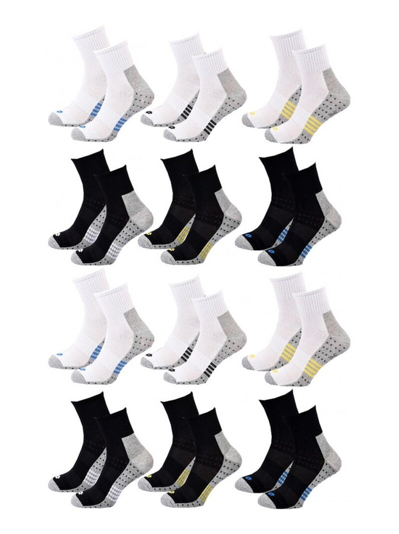 Chaussettes Homme LOTTO - Pack de 12 Blanc Multicolore Noir - Kiabi