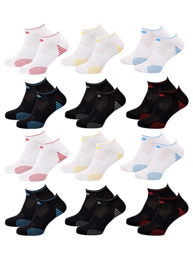Chaussettes Homme LOTTO - Pack de 12 Blanc Multicolore Noir - Kiabi
