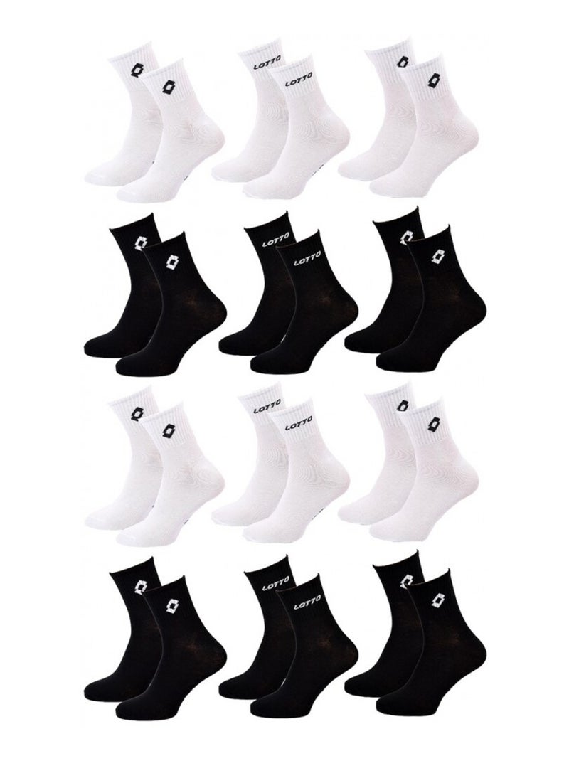Chaussettes Homme LOTTO - Pack de 12 Blanc Noir - Kiabi