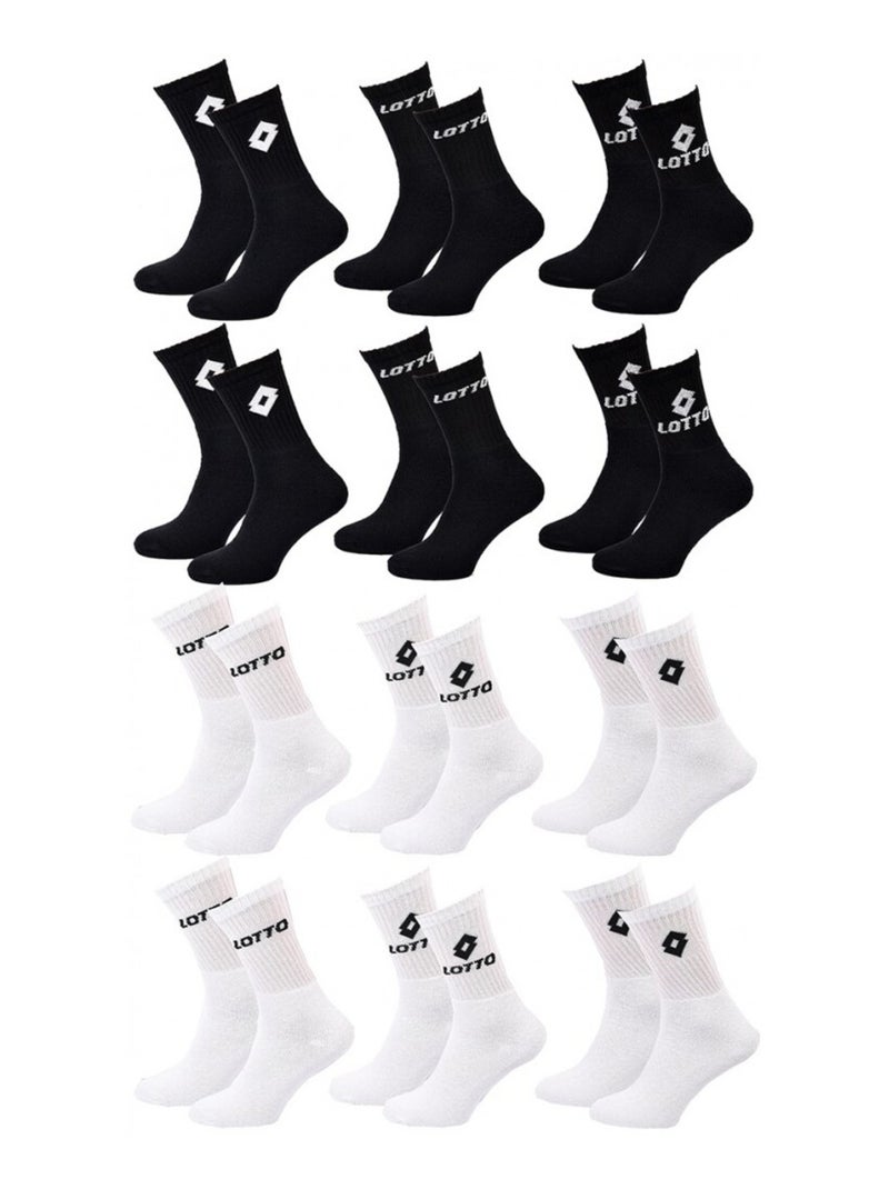 Chaussettes Homme LOTTO - Pack de 12 Noir Blanc Noir - Kiabi