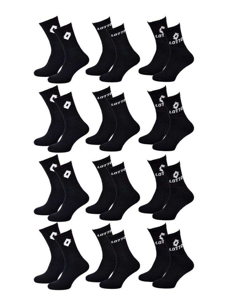 Chaussettes Homme LOTTO - Pack de 12 Noir - Kiabi