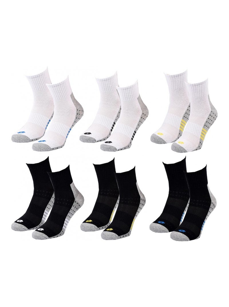 Chaussettes Homme LOTTO - Pack de 6 Blanc Multicolore Noir - Kiabi