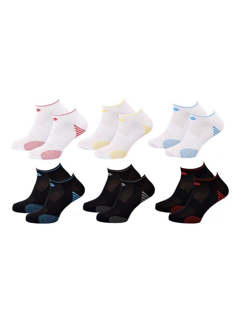 Chaussettes Homme LOTTO - Pack de 6 Blanc Multicolore Noir - Kiabi