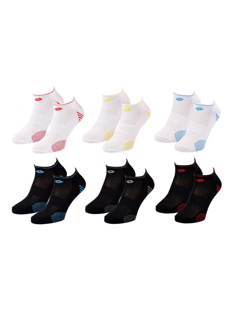 Chaussettes Homme LOTTO - Pack de 6 Blanc Multicolore Noir - Kiabi