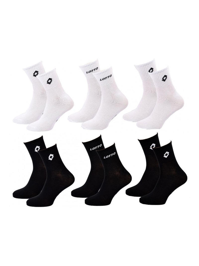 Chaussettes Homme LOTTO - Pack de 6 Blanc Noir - Kiabi