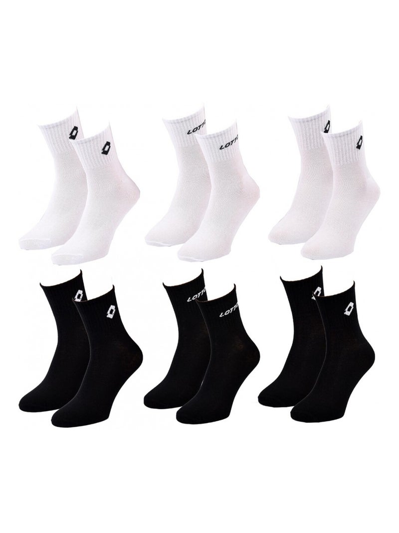 Chaussettes Homme LOTTO - Pack de 6 Blanc Noir - Kiabi