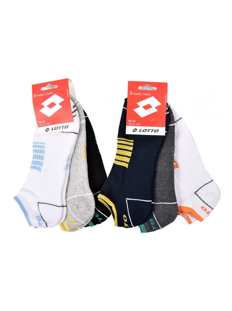 Chaussettes Homme LOTTO - Pack de 6 Gris Multicolore Blanc - Kiabi