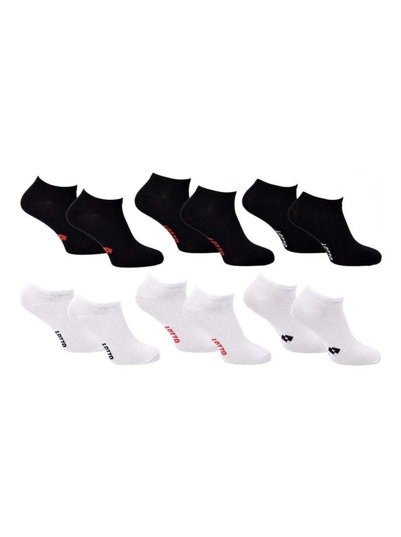 Chaussettes Homme LOTTO - Pack de 6 Noir Blanc - Kiabi