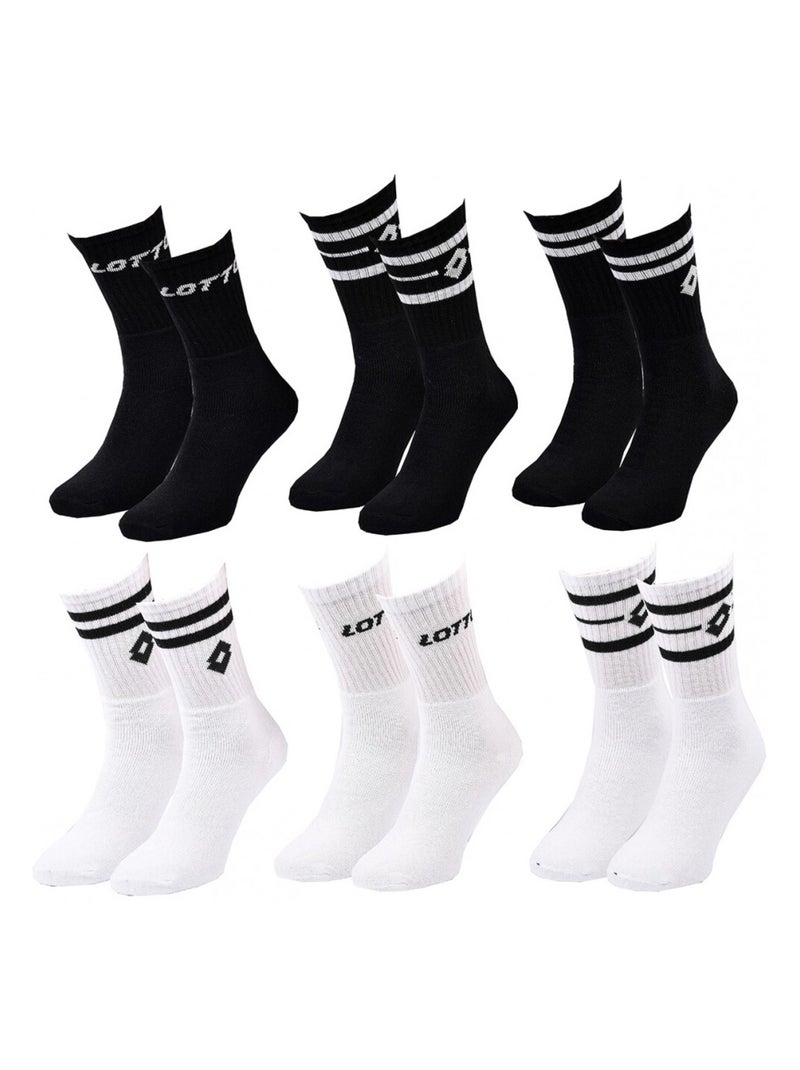 Chaussettes Homme LOTTO - Pack de 6 Noir Blanc - Kiabi